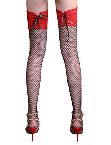 Image of Women's Lace Top Thigh High Stockings Thickened Tiptoe and Anti-skidding Socks