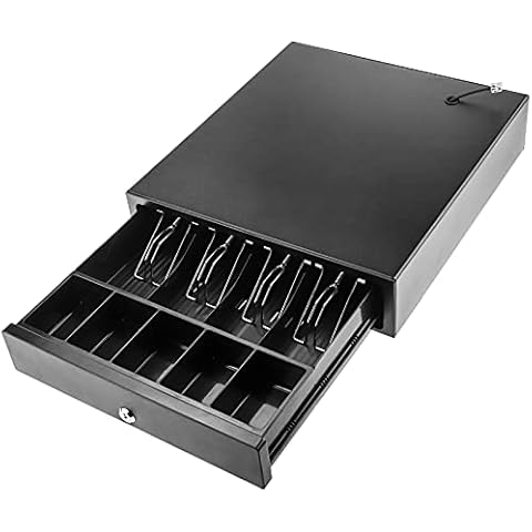 BeMatik - Cash drawer automatic black with RJ11 for POS printer cash register Cover