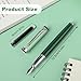 cobee Metal Fountain Pens with 10 Black Ink Cartridges, 0.5mm Fine Nib Fountain Pen Smooth Writing Luxury Calligraphy Pen Office School Supplies Gift(Green)