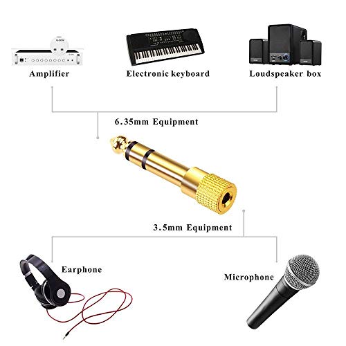 Adaptadores estéreo Jack 6.35mm a 3.5mm paquete x2 miniatura 5