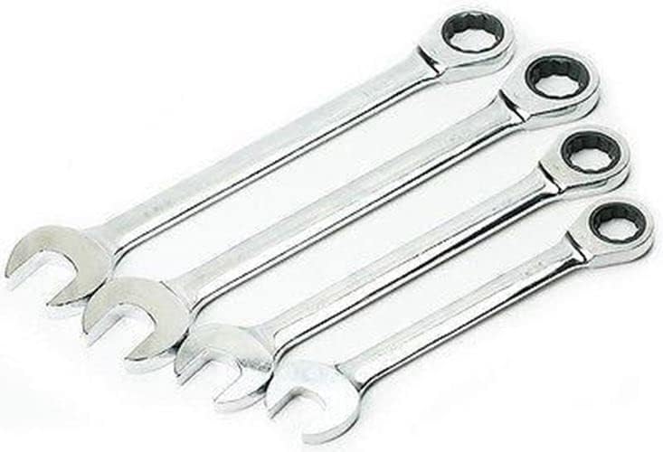 ARC-POWER For 4 Piece Large Head Metric Jumbo Size Ratcheting Box End Combo Wrench Set