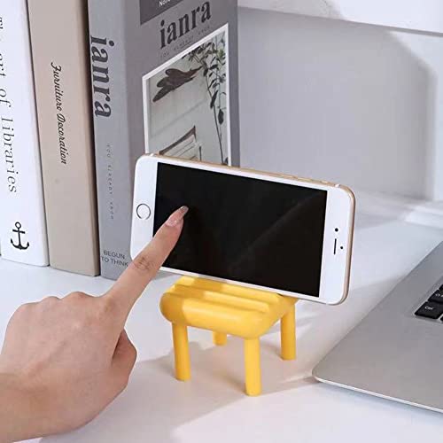 Niedlicher Handy-Ständer, Handy-Halterung, Stuhl-Handy-Halter (2 Stück: Gelb + Rosa) Cover