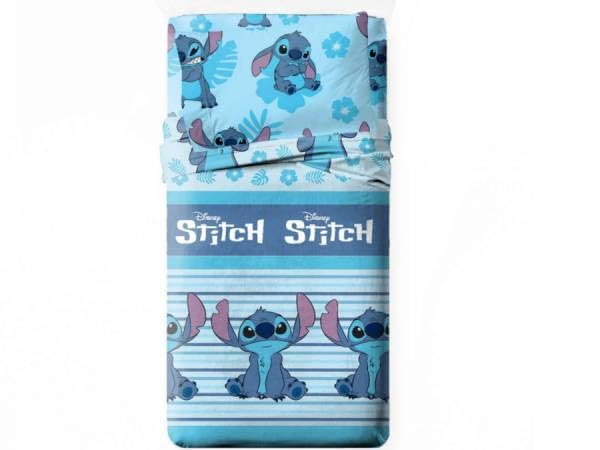 Mommata Juego de Sábanas de Stitch para Cama de 90cm - Suavidad, Calidad y Diseño Oficial Disney - ¡Descansa con Estilo y Comodidad (Azul)