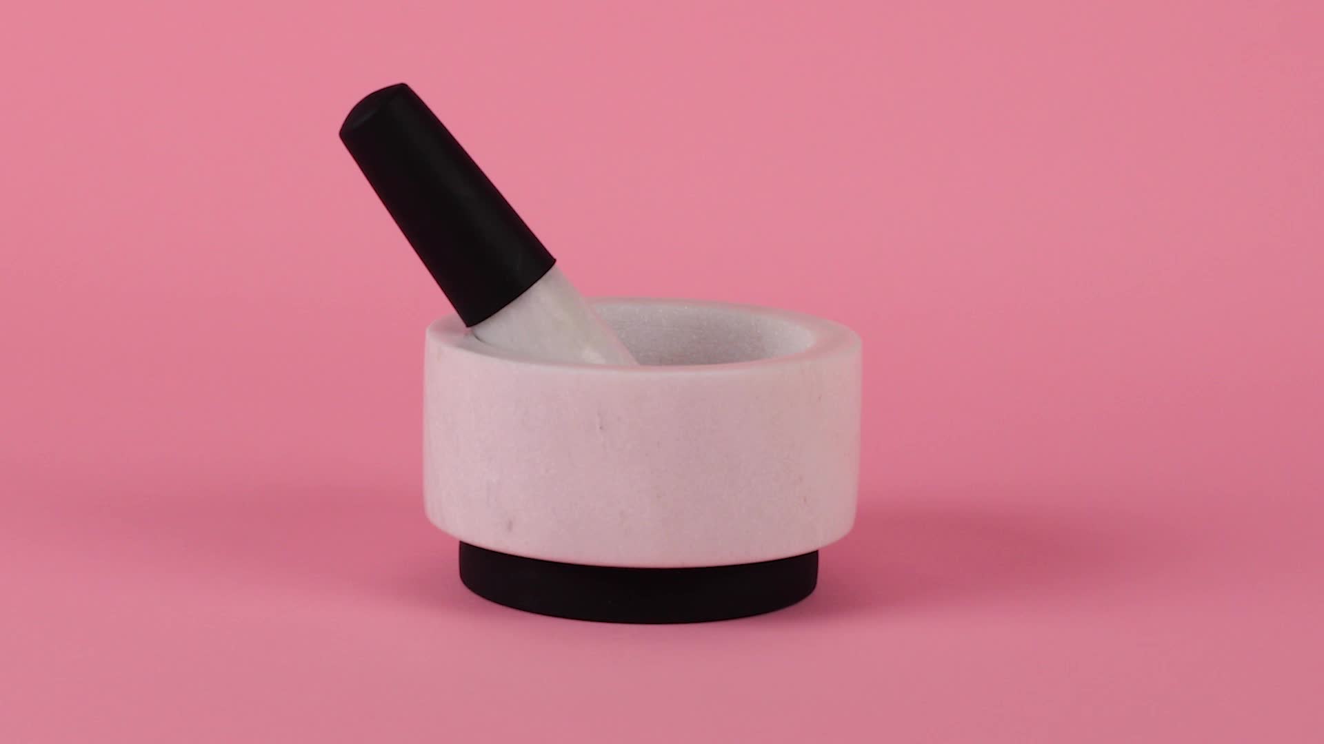 Mortier Et Pilon En Granit - Broyeur Épices Et Herbes - Revêtement Silicone Anti-Glisse - D14 Cm