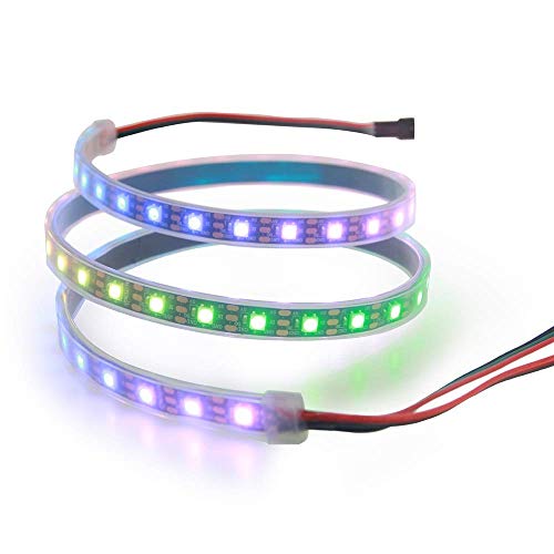 ALITOVE WS2812B アドレス可能 LEDテープライト 5050 RGB SMD 1 m 60個ピクセル夢色 防水 黒いベース 5V DC