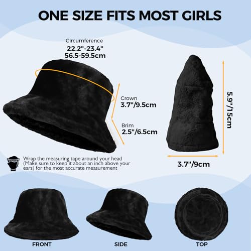 Bfons Faux Fur Winter Bucket Hat For Women Men Fluffy Warm Hat Women'S Furry Fisherman Cap For Casual thumb #4