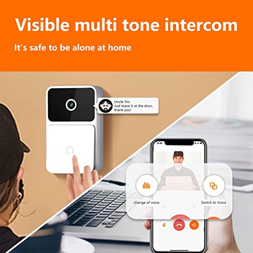 Xecvkr Doorbell Camera Wireless With Video Doorbell - Remote Intelligent Visual Home Intercom 1080P Hd Night Vision Wifi Rechargeable Security Door Doorbell #TOP1