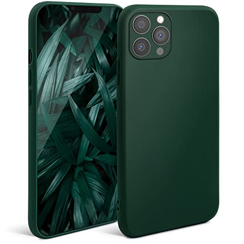 Moozy Minimalist Series Coque en Silicone pour iPhone 13 Pro, Vert Foret - Finition Mate, Étui Fin et Mince de TPU Souple Cas de Couverture de Téléphone Case Cover Cover