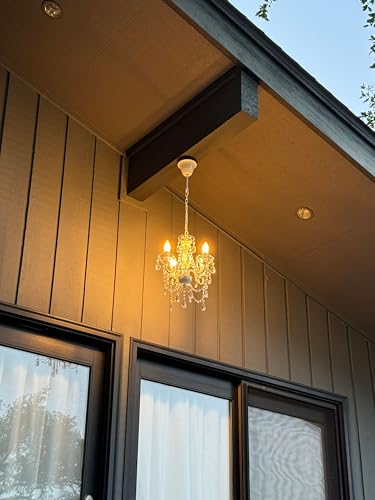 Image of Outdoor 12V Plug-in 4-Light Crystal Chandelier, White