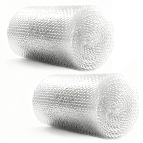 Luftpolsterfolie Rolle 10m x 20cm, Ideal als Umzugskartons Stabil Verpackungsmaterial, Verpackungsfolie auf Rolle, Extra Starke & Robuste Noppenfolie, Bubble Wrap, Blasenfolie 2 rolls