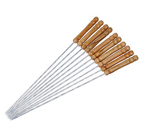 Barbecue String with Wooden Handle BBQ Stainless Steel Stick Needles Outdoor Camping for Tandoor, Grill-Roast Kabab, Chicken Tikka, Lollipop (Pack of 10Pcs)-image-28