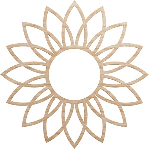 Ekena Millwork 28"OD x 9 3/4"ID x 1/4"T Daisy Wood Fretwork Pierced Ceiling Medallion, Alder