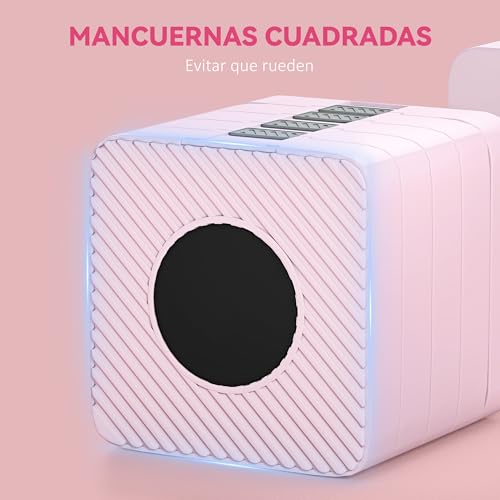 SPORTNOW Mancuernas Ajustables 10 kg Juego de Pesas con Mango Antideslizante y Diseño Cuadrado Juego de Mancuernas para Entrenamiento en Casa Gimnasio Oficina Rosa - imagen 6