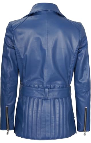 Decrum Asymmetrical Womens Leather Jacket - Belted Style Real Lambskin Leather Jackets For Women4