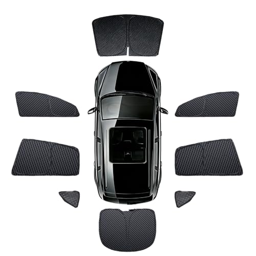 New Car Window Shades for Land Rover Discovery Sport R-Dynamic SE7-seat 2020-pr, 5-Layer Thickened Checkered Design, Full Blackout Side Rear Sunshade, Privacy Heat Block for Baby & Family