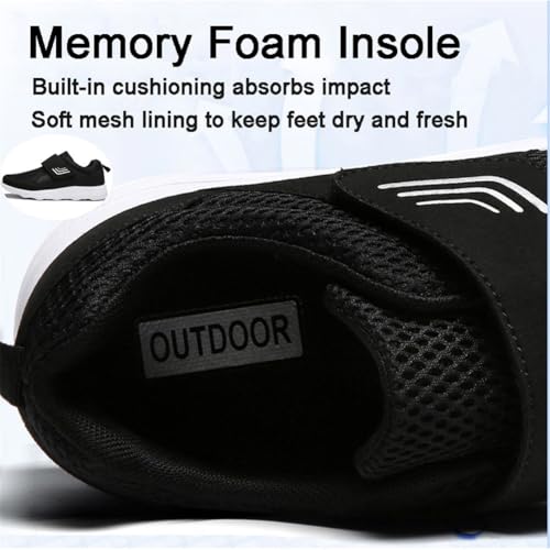 Image of LEADER SHOW Men's Casual Comfort Walking Shoes Ultralight Flats Non-Slip Hook & Loop Fashion Sneakers