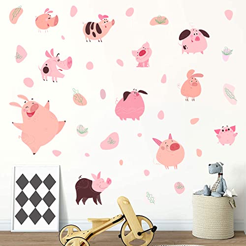 Sticker vinilo decorativo set cerdo caricatura 4 hojas miniatura 6