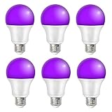 ZHMA UV LED Black Light Bulbs, 9W E26 LED Blacklight Bulb, Black Lights for Glow Party, Bedroom,...
