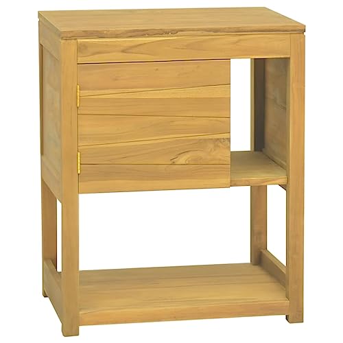 Générique Armoire de Salle de Bain 60x40x75 cm Bois de Teck Solide,Casiers & armoires de Rangement,338237