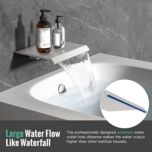 Image of Waist Massage Spray Shower System with 6 Body Jets and Tub Spout, 12'' Rainfall Bathtub Shower System with Shower Jet, Wall Mounted Rain Shower and Handheld Shower Faucet Sets Complete, Brushed Nickel