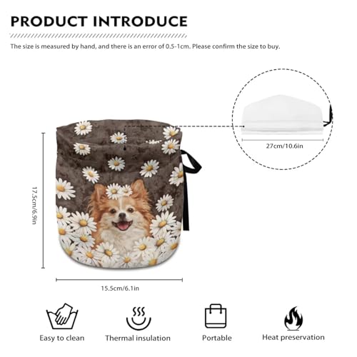 Image of Papillon Daisy Print Tea Cozy for Teapot Insulated Tea Kettle Cosy Drawstring Design Teapot Insulation Cover for Keeping Warm