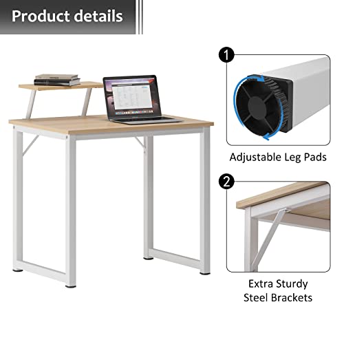 Sogesfurniture Computer Desk With Shelf 31.5 Inches Sturdy Office Desk Meeting Desk Training Desk Writing Desk Workstation Desk Black Gaming Desk, Mpale #TOP6