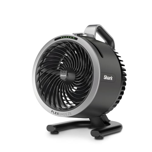 Shark FlexBreeze HydroGo – Leistungsstarker Nebelventilator, Kühlung im Innen- und Außenbereich, Leise und langlebig, Mit und ohne Kabel, Kompakt und Leicht, 5 Geschwindigkeiten, Anthrazit FA050EU