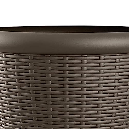 Suncast 4 Pack Wicker Planter w/ Drillable Drain Holes, Decorative Indoor/Outdoor Pot, 18in, Java - image 7