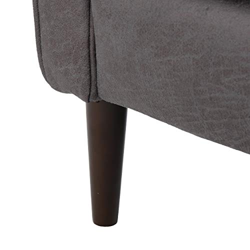 Christopher Knight Home Mervynn Mid-Century Modern Microfiber Recliners, 2-Pcs Set, Slate / Dark Espresso
