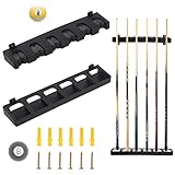 Jetisva 6 Pool Cue Holder Wall Mounted Pool Cue Rack Black Pool Cue Stand Vertical Billiard Cue Holder Pool Stick Holder Pool Table Rods Clip Accessories for Snooker Games Bar Club Billiard Player