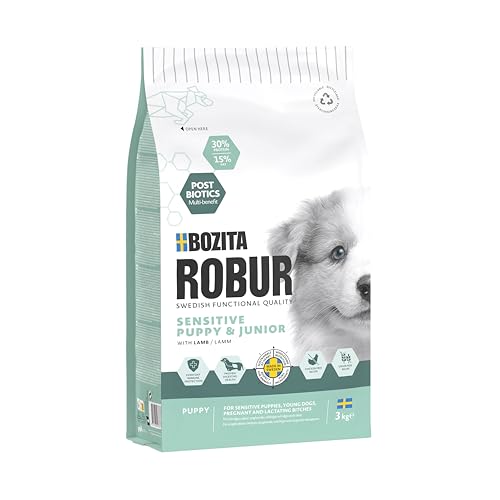 Bozita ROBUR Sensitive Grain Free Puppy Lamm 3kg - Welpenfutter ohne Getreide, mit Lamm und Postbiotika