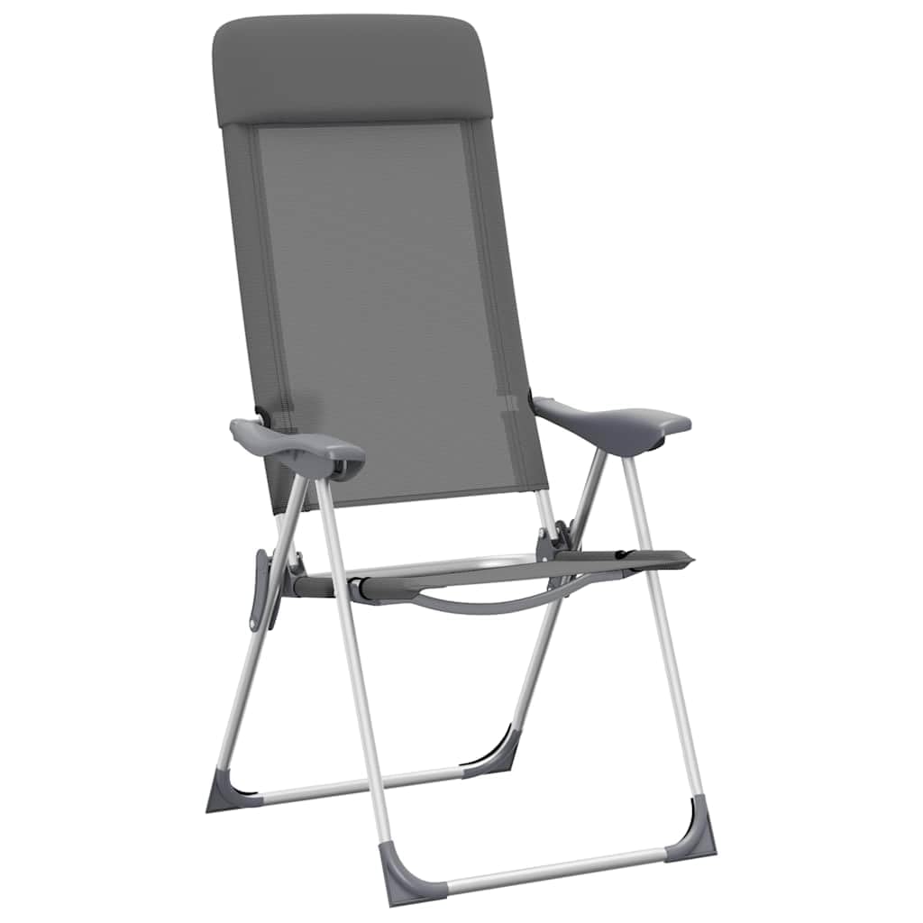 Set di 2 sedie da campeggio pieghevoli, in alluminio, per esterni, giardino, spiaggia, campeggio, con schienale regolabile e poggiatesta imbottito, per viaggi, pesca, picnic e trekking