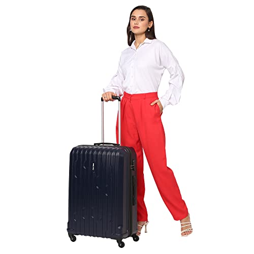 Image of Stony Brook By Nasher Miles Storm 65 Cm Hard-Sided Polycarbonate Check-In Luggage Spinner Trolley Bag (Navy Blue 24 Inch)