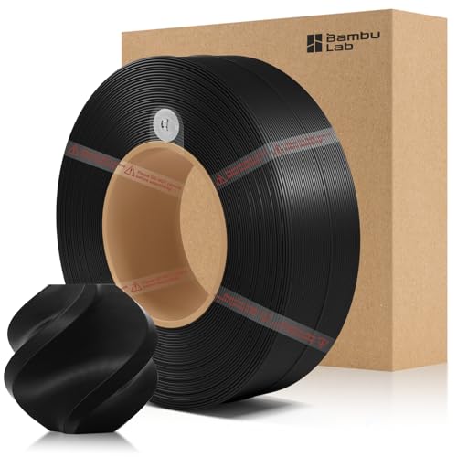 COMTREE Bamboo PETG Basic Refill Filament 1.75mm 1 KG (2.2lbs) with RFID for Bambu Lab A1/X1/P1 Series 3D Printers Strong Toughness Outdoor Use 3D Printing Filament No Spool +/- 0.03mm (Black 30105)