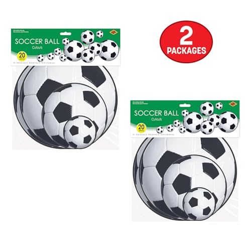 Beistle 53403 Soccer Ball Cutouts, 4", 8", 12", White and Black by Beistle - Used condition - Image 6