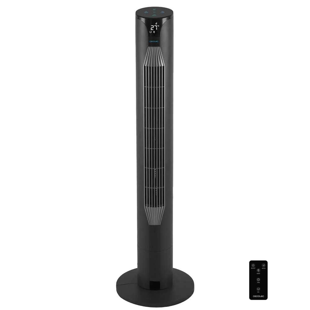 Cecotec - Ventilatore a torre EnergySilence 8150 Skyline da 106 cm, 55W, Telecomando, display LED, 3 velocità, 3 modalità, oscillazione a 80º e timer 12h