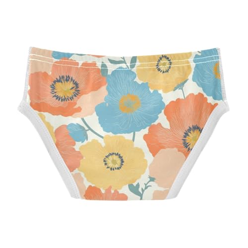 KLL Vibrant Floral Pattern Poppy Little Boys Comfort Boxer Briefs Cute Children Panties2