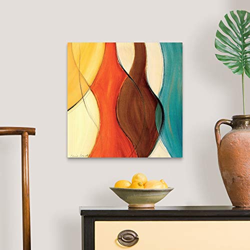 Coalescence Ii (Brown/Yellow/Teal) Canvas Wall Art Print, Artwork #TOP3