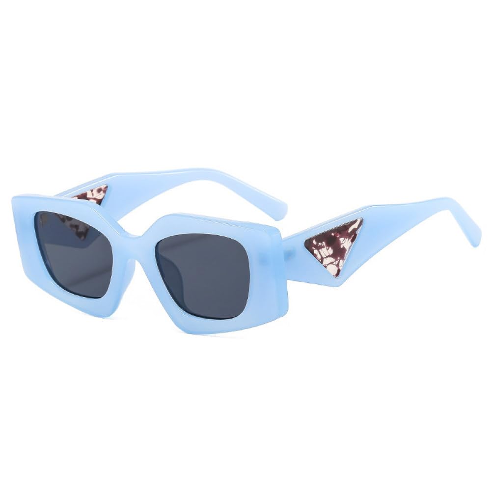 Occhiali da Sole poligonali alla Popolari da Donna Retro tonalità di Colore Gelatina uv400 Montatura per Occhiali Trasparente da Uomo