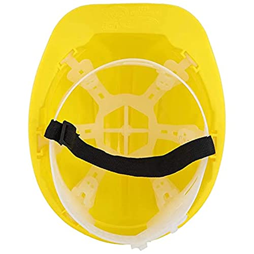 Image of Industrial Safety Helmet with Hard Hat and Ratchet for Outdoor Construction & Industrial Work - Yellow