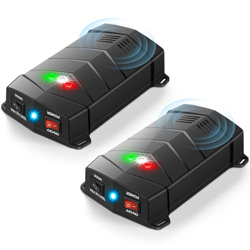 Image of Rodent Repellent for Car Engines, Ultrasonic Repeller Pest Mouse Bat Squirrel Repellent, Keep Away from Vehicle, Rooms, Indoors, Outdoors (2-Pack)