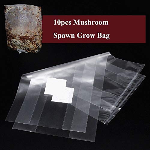 TS Trade 10 PCS PVC Mushroom Spawn Grow Bag High Temp 10×20