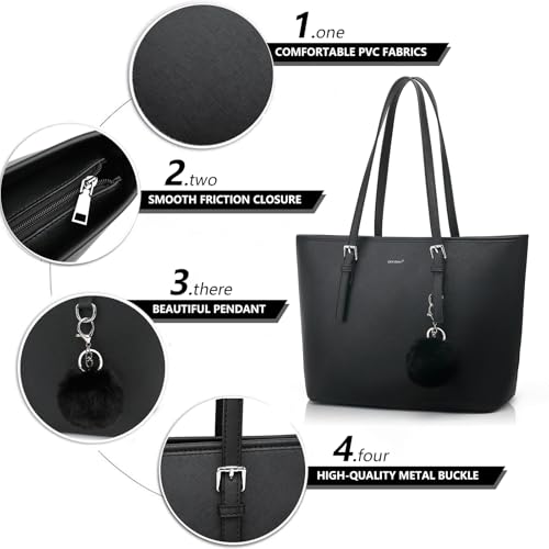 Bolso Tote grande para mujer con asa superior miniatura 5