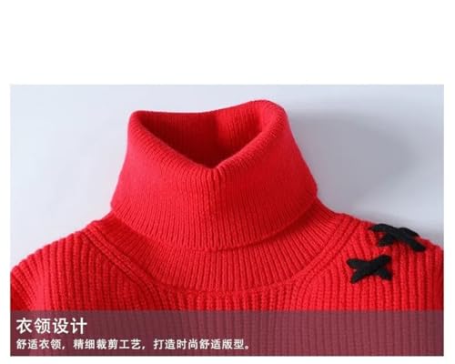 Men's High Street Knitted Turtleneck Sweater Fashionable Casual Street Style Sweater2