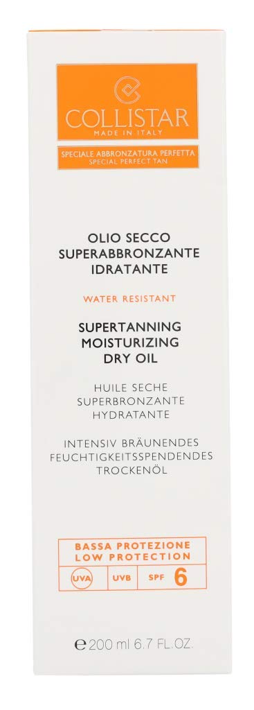 Super Tanning Moisturizing Dry Oil SPF 6 200 ml, 6.7 Fl Oz Made in Italy [italian import]