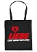 Produktbild Griller Tasche Grillzubehör Tragetasche Grill : Liebe geht durch den Grill - Sprüche Baumwolltasche Grillen -Farbe: schwarz