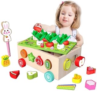 OSLINE Montessori Wooden Shape Colour Sorter Toys for 1 2 3 4 Year Old Boy Girl Gift,Educational Learning Toys for 1-5 Year Old,Toddler Birthday Present-Fine Motor Skills Toys for 1 2 Year Old