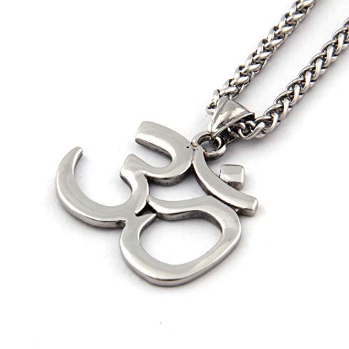 Stainless Steel Aum Om Pendant Necklace Yoga Hindu Spiritual Amulet Charm Jewelry Accessory Men women2