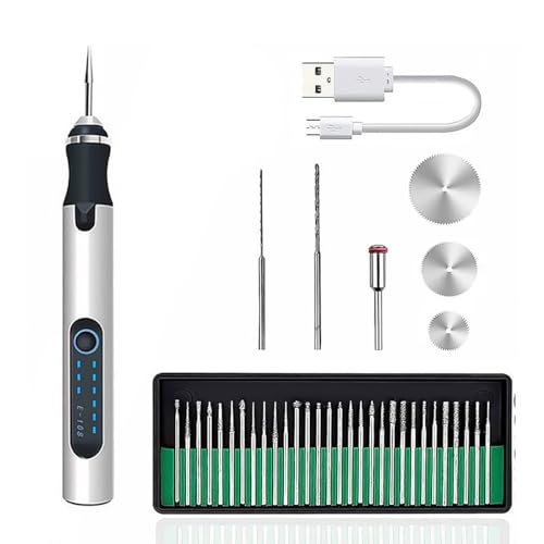 POFET Mini-Gravierstift, USB, elektrische Schleif- und Poliermaschine für Glas, Holz, Metall, Stein, Kunststoff, Nägel und Schmuck