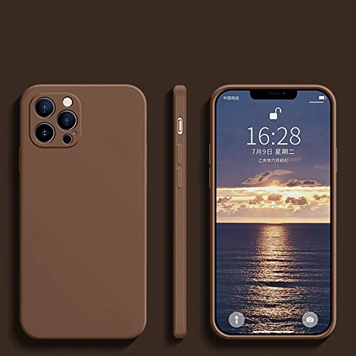 Coque Antichoc en Silicone Liquide Premium, Housse de Protection Marron Haute Finition